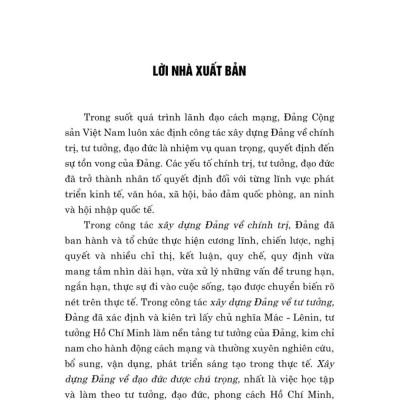 Tài liệu nhận thức và triển khai công tác xây dựng Đảng về chính trị, tư tưởng, đạo đức trong giai đoạn hiện nay - bản in 2024
