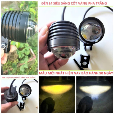 Đèn Trợ Sáng Xe Máy Bi Cầu 2 Màu L4 T20 – Siêu Sáng, Gom Xa, Lắp Mọi Dòng Xe