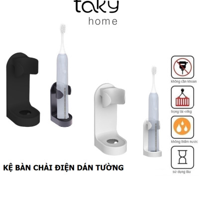 Kệ Dán Tường Để Bàn Chải Điện Tiện Dụng, Giá Dán Tường Tiện Dụng, Sạch Sẽ, Phù Hợp Với Phòng Tắm Gia Đình Hiện Đại. TakyHome 4020