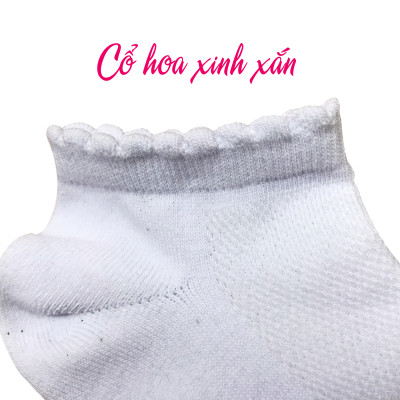 Set 3 đôi tất học sinh 4-7 tuổi thương hiệu ELLE EK74B LOC3 Mau Trắng