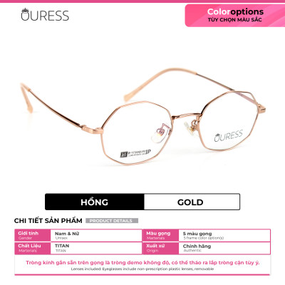 Gọng kính titanium 1249 thời trang nam nữ siêu nhẹ siêu bền OURESS