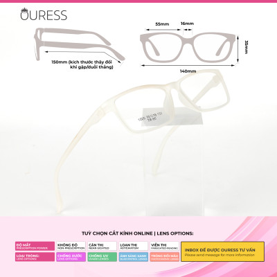 Gọng kính nhựa tr90 siêu nhẹ siêu bền thời trang OURESS - 1005