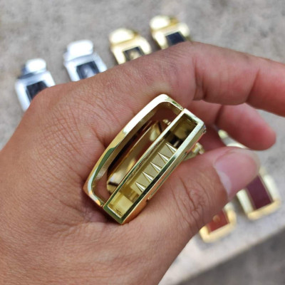 Mặt Khóa cho dây thắt lưng da cá sấu thật 3.5cm Kim loại đúc nguyên khối không gỉ sét!