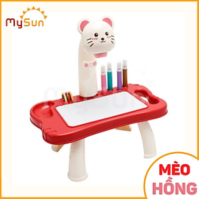 Bộ bảng vẽ trắng có chân bàn thông minh, đèn chiếu sáng hình cho bé tập vẽ tranh, viết chữ