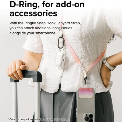 Dây đeo cho điện thoại RINGKE Holder Link & Snap Hook Lanyard Strap - Hàng Chính Hãng