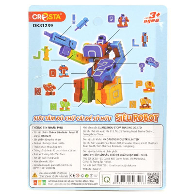 Đồ Chơi Lắp Ráp Biến Hình Robot Chữ Cái M - Cresta DK81239