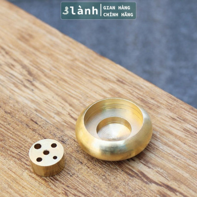Đế Cắm Nhang Trầm Hương 5-9 Lỗ Bằng Đồng Thau Nguyên Chất Hình Trống Tối Giản Phù Hợp Nhiều Kích Thước Nhang