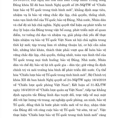 Một số vấn đề về đường lối quân sự, chiến lược quốc phòng trong sự nghiệp xây dựng và bảo vệ Tổ quốc Việt Nam xã hội chủ nghĩa thời kỳ mới