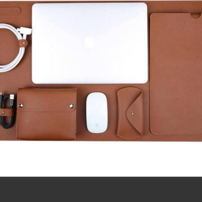 Combo 5 in 1 gồm bao da, túi da chống sốc, dekspad, ví đựng phụ kiện... cho macbook, laptop, surface cao cấp