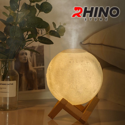 Máy phun sương tinh dầu tạo ẩm Rhino H302 hình mặt trăng, dung tích 880ml, nhỏ gọn - Hàng chính hãng