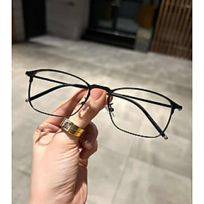 Kính mắt dáng chữ nhật kim loại mảnh nhẹ màu xám