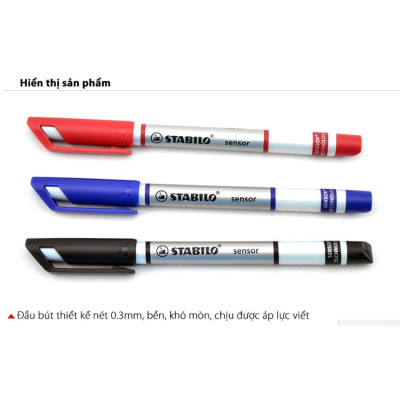Hộp 10 Bút kỹ thuật STABILO SENSOR F 0.3mm (SENF/10) - Xanh lá