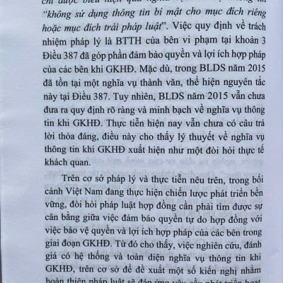 Pháp Luật Về Nghĩa Vụ Thông Tin Khi Giao Kết Hợp Đồng Ở Việt Nam Hiện Nay