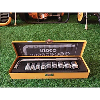 BỘ 10 ĐẦU TUÝP KÈM TAY VẶN CHỮ L INGCO HKTS12101 - HÀNG CHÍNH HÃNG