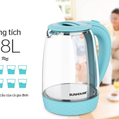 Ấm siêu tốc thủy tinh Sunhouse SHD1215 - Hàng Chính Hãng