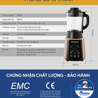 Máy Xay Nấu Sữa Hạt Đa Năng BlueStone BLB-6033 - Công suất 800W - 9 chương trình nấu - Bảo hành 24 tháng - Hàng chính hãng