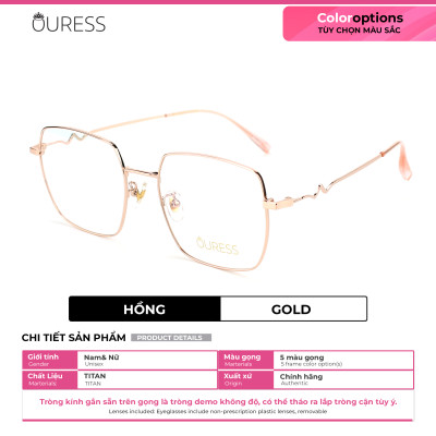 Gọng kính cận F63061 chất liệu titan thời trang mắt kính OURESS nam nữ siêu nhẹ siêu bền