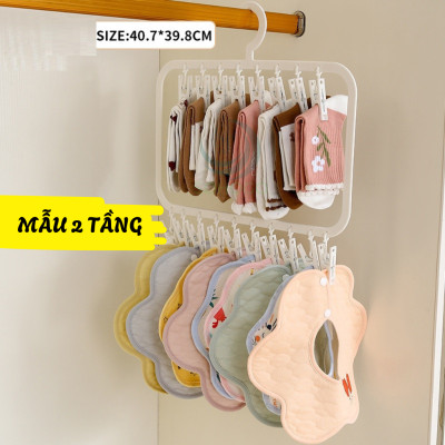 Móc kẹp mũ nón, vớ tất, yếm, khẩu trang, đồ lót từ 18-26 kẹp, sắp xếp tủ quần áo gọn gàng, tiết kiệm không gian nhà cửa