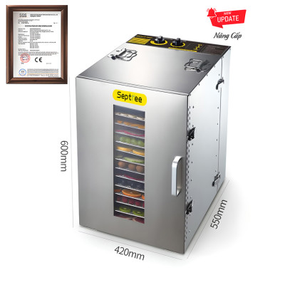 Máy sấy thực phẩm 16 khay inox 100 Lít Thương hiệu Mỹ Septree ST-02, Công suất 1500W - Hàng nhập khẩu (Bảo hành 12 Tháng)