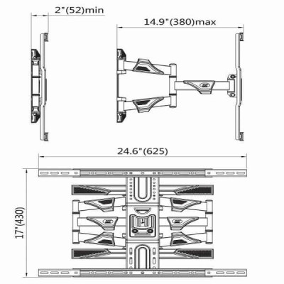 Gía Khung Treo North Bayou NB-P6 Tivi 45– 75 inch, tải 45,5 kg, Xoay Đa Năng - Hàng Chính Hãng