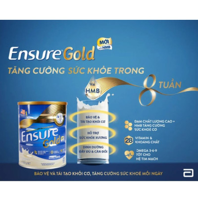 3 Hộp Sữa Bột Abbott Ensure Gold ESLA Dinh Dưỡng Đầy Đủ Và Cân Đối (850g)