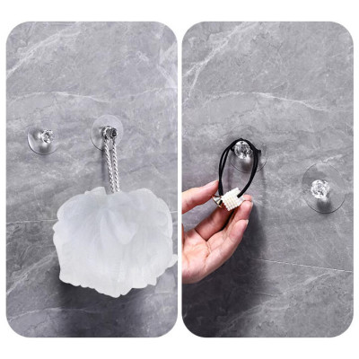 Miếng Dán Núm Tủ Ngăn Kéo Acrylic Móc Tay Kéo Cửa Sổ Tủ Lạnh Siêu Dính Không Khoan Tiện Lợi