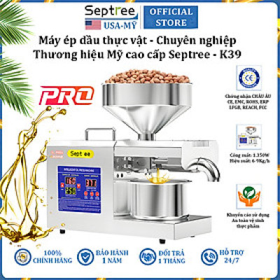 Máy ép dầu ăn thực vật thế hệ mới thương hiệu Mỹ Septree K39 - Công suất 1350W - Hàng chính hãng (Bảo Hành 1 Năm)