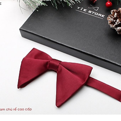 Nơ Đeo Cổ Nam Chú Rể, Nơ Nam Đẹp, Nơ MC Ca Sỹ - Full box, Màu đỏ mận