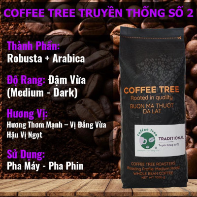 Cà Phê Nguyên Chất - Bột - Truyền Thống Số 2 - Buôn Mê Thuột - 1Kg - Hương Thơm Mạnh – Vị Đắng Vừa – Hậu Vị Ngọt