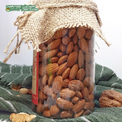 Hạt hạnh nhân sấy ChamiFood 500G NHẬP KHẨU MỸ CHÍNH NGẠCH LOẠI 1 giúp Giảm cân Đẹp dáng, giàu RIBOFLAVIN, hợp Eat Clean.