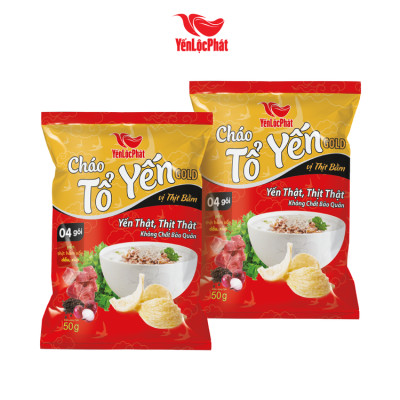 Cháo Tổ Yến Gold Yến Lộc Phát Thịt Bằm - Ăn liền - Gói 50gr - Thùng 30 gói