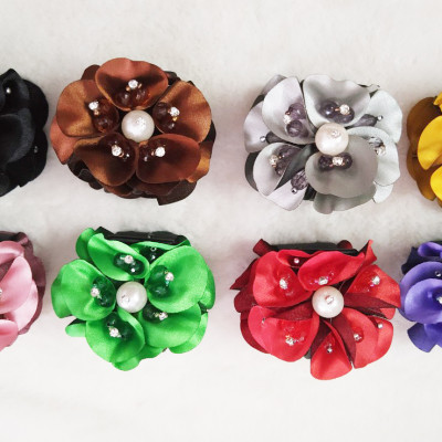 Kẹp tóc hoa đính pha lê ngọc