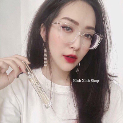 Kính mắt thời trang cho nam và nữ dáng vuông basic trắng trong 