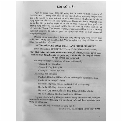 Sách Hướng Dẫn Chế Độ Kế Toán Hành Chính Sự Nghiệp theo Thông tư 24/2024/TT-BTC (V2456T)