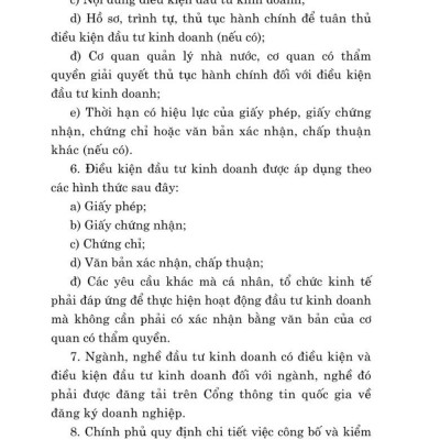 Luật đầu tư năm 2020 (sửa đổi, bổ sung năm 2020, 2023, 2024) bản in 2024
