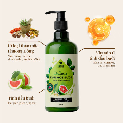 Dầu Gội Xả Bưởi Tinh Chất Thiên Nhiên Giúp Thư Giãn Giảm Rụng Tóc Dung Tích 500ml
