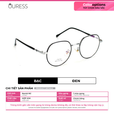 Gọng kính hợp kim thời trang nam nữ siêu nhẹ siêu bền OURESS JT6709