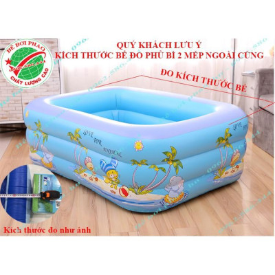 Bể bơi phao cho bé kích 1m8  và 2m1 - 3 Tầng, bể bơi bơm hơi có đáy chống trơn