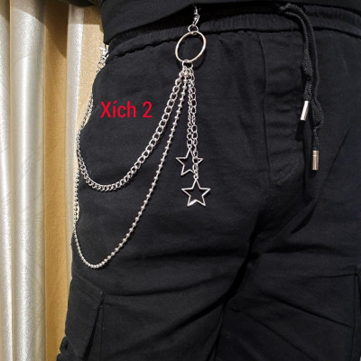 Sét 3 mónKhăn Bandana Streetwear + Đai da + Xích Chain Quần Gồm Khăn+Đai+Xích Quần jeans