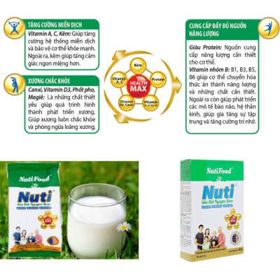 Combo 3 Túi Sữa Bột Nguyên Kem Nutifood 400g – Dinh Dưỡng Giúp Gia Đình Khỏe Mạnh – Hàng Chính Hãng, Date Mới Nhất