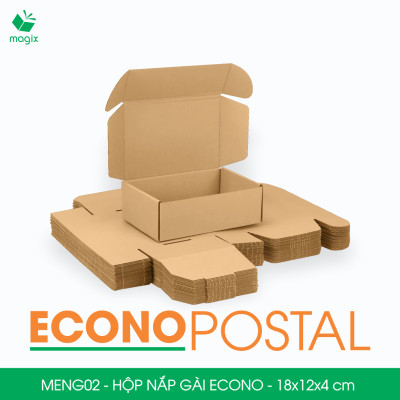 MENG02 - 18x12x4 cm - 100 Hộp carton nắp gài đóng hàng giá rẻ, hộp gói hàng, hộp quà thời trang