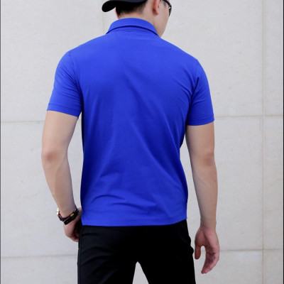 Áo Thun Có Cổ Cá Sấu 4 Chiều Màu Xanh Dương - Xanh Bích