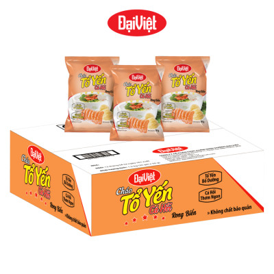 Cháo Tổ Yến Cá Hồi Rong Biển Đại Việt - Ăn Liền - Gói 50gr  - Thùng 30 gói