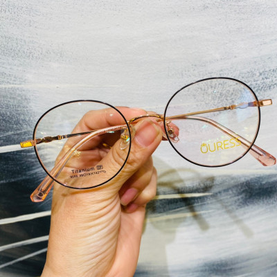 Gọng kính cận 9055 chất liệu titan thời trang mắt kính OURESS nam nữ siêu nhẹ siêu bền