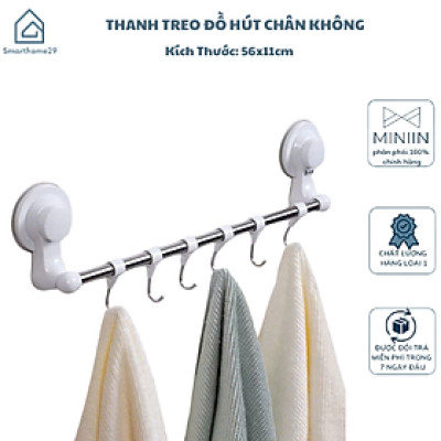 Móc Treo Đồ Hút Chân Không, Thanh Ngang Treo Đồ Kèm Móc - HÀNG CHÍNH HÃNG MINIIN