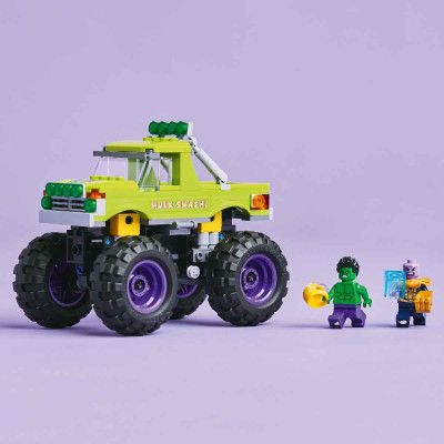 LEGO SUPERHEROES 76312 Đồ Chơi Lắp Ráp Xe Tải Hulk Đối Đầu Thanos (229 chi tiết)