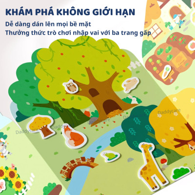 Hình Dán Sticker Cho Bé dùng nhiều lần Mideer Reusable Jelly Sticker Set 3 chủ đề
