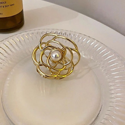 Kẹp tóc sau - hoa hồng cẩn ngọc - loại lớn