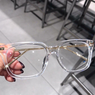 Kính Mắt vuông Trong suốt gọng kim loại ulzzang Hàn Quốc