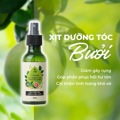 Xịt Dưỡng Tóc Tinh Dầu Bưởi Mọc Tóc Phục Hồi Tóc BFO Behair 100ml Dưỡng Tóc Hỗ Trợ Mọc Tóc